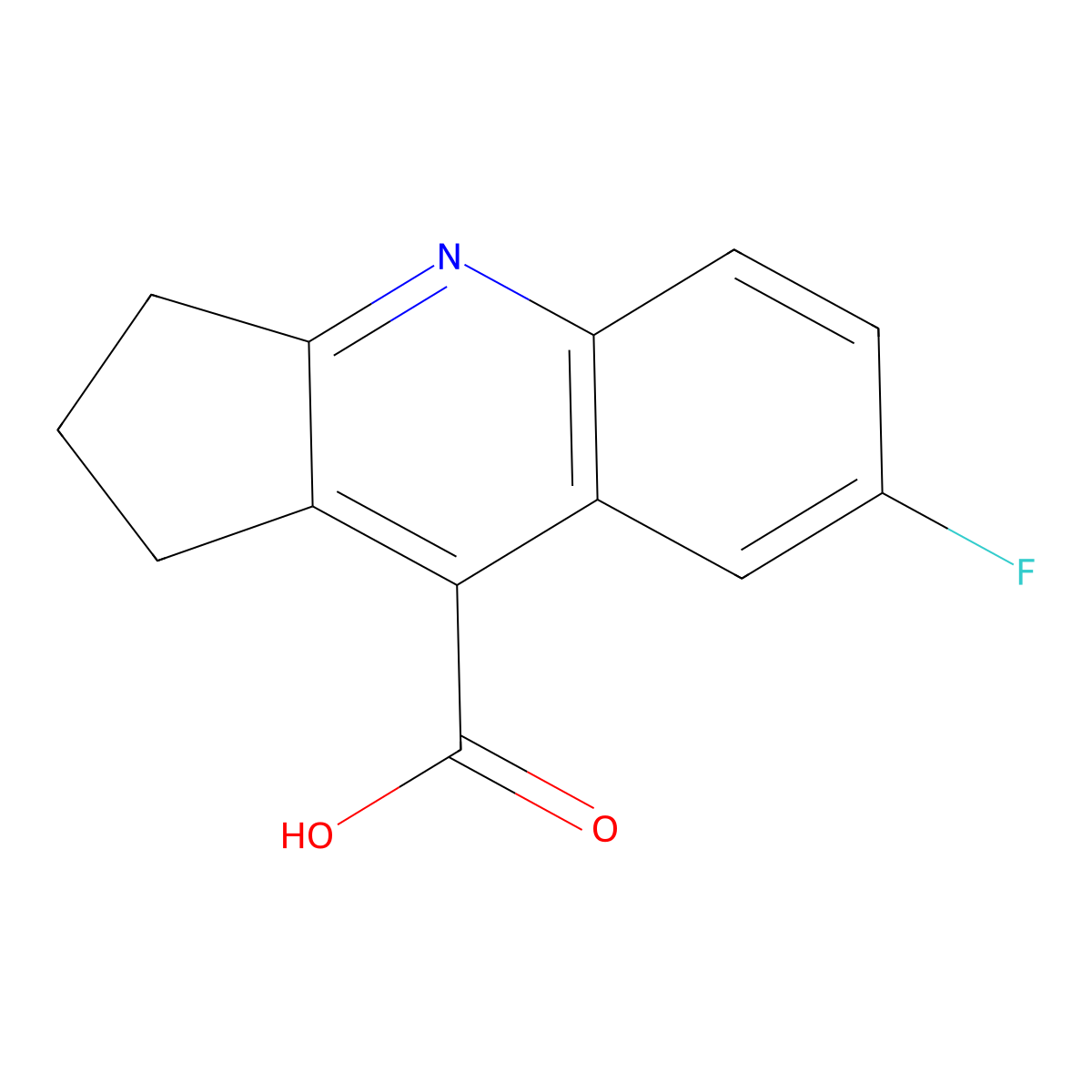 7-Fluoro-2,3-dihydro-1H-cyclopenta[b]quinoline-9-carboxylic acid molecular structure, CAS 3833-84-9