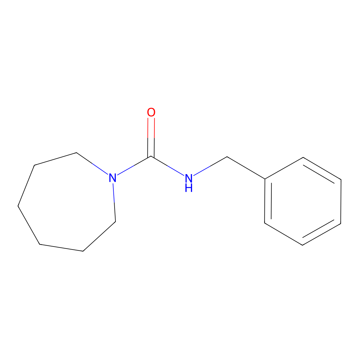 Hexahydro-N-(phenylmethyl)-1H-azepine-1-carboxamide molecular structure, CAS 38330-82-4