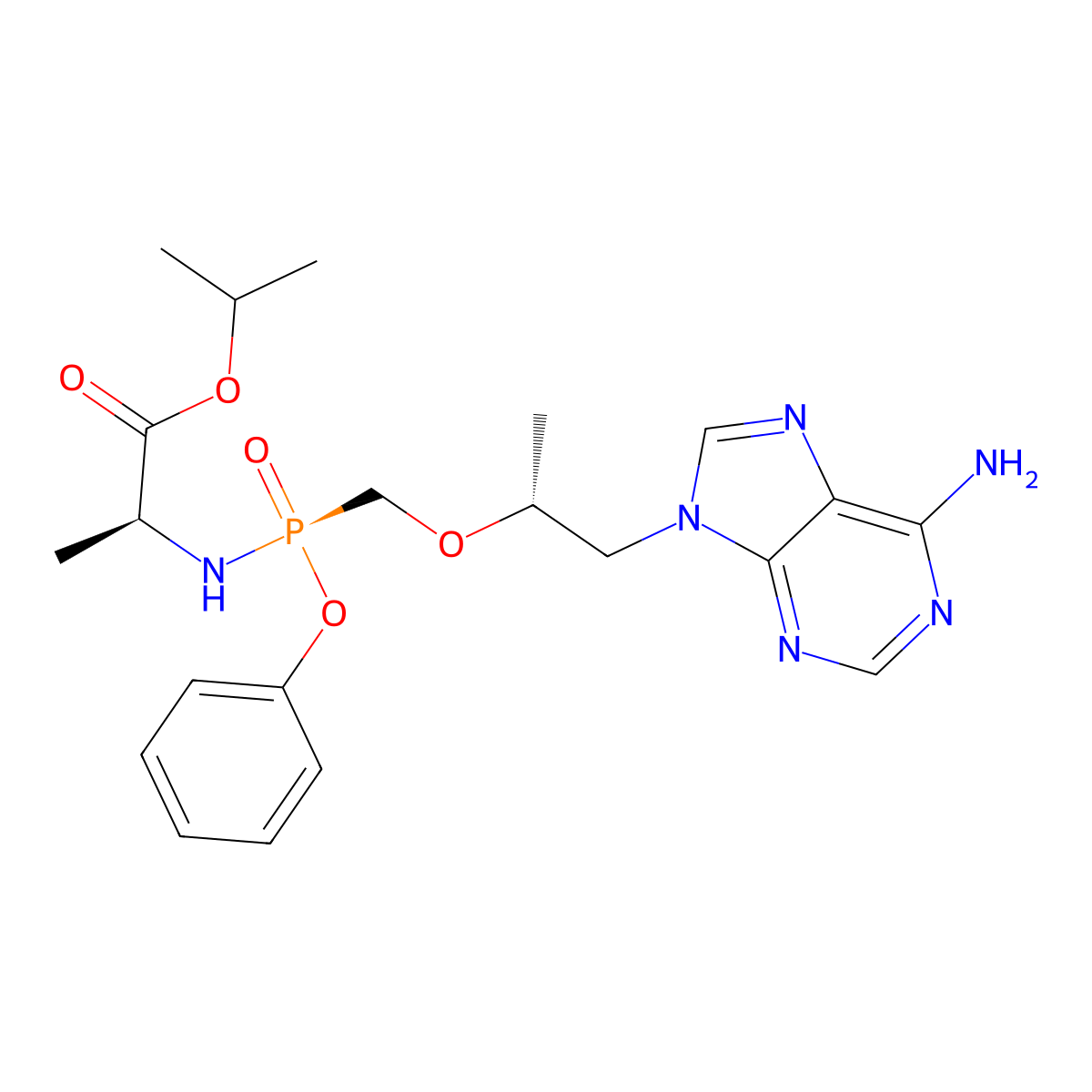 Tenofovir alafenamide rrs diastereomer molecular structure, CAS 383365-04-6