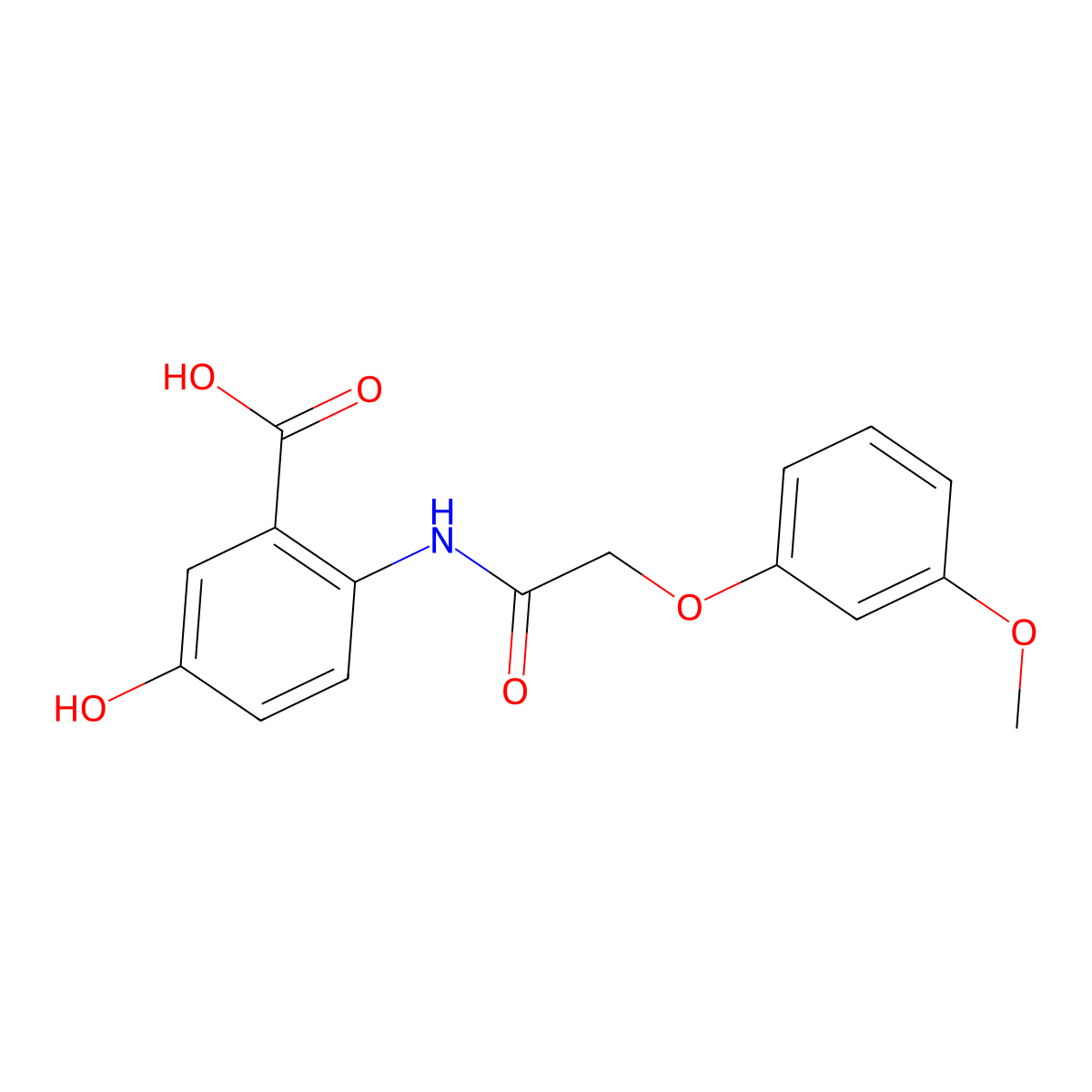 5-Hydroxy-2-{[(3-methoxyphenoxy)acetyl]amino}benzoic acid molecular structure, CAS 383369-99-1