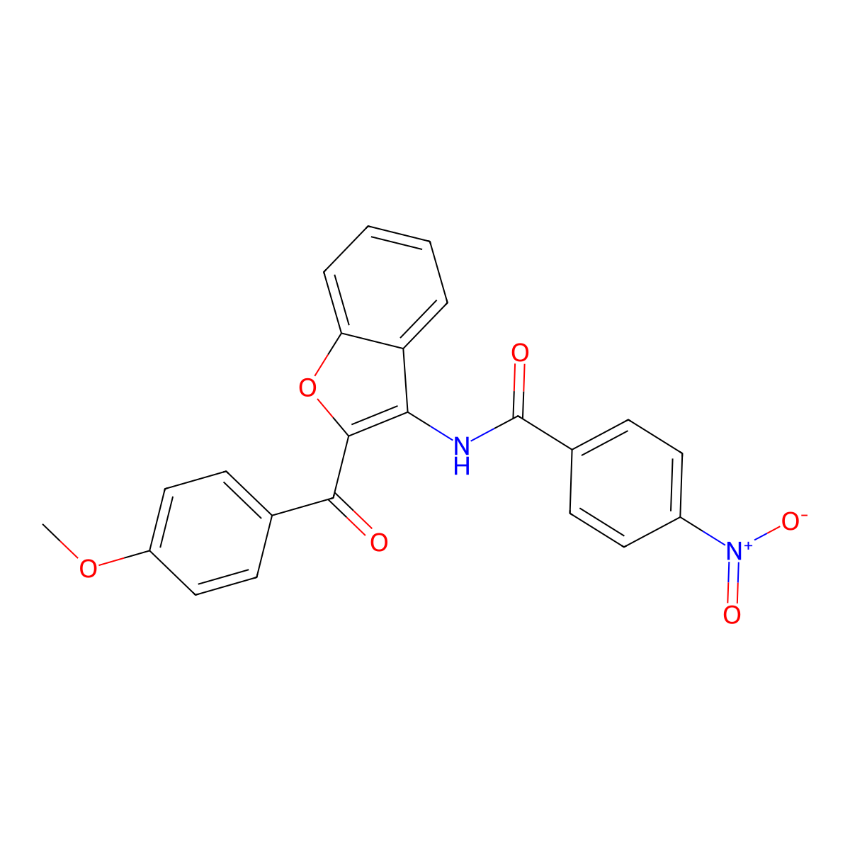 N-[2-(4-methoxybenzoyl)-1-benzofuran-3-yl]-4-nitrobenzamide molecular structure, CAS 383370-00-1