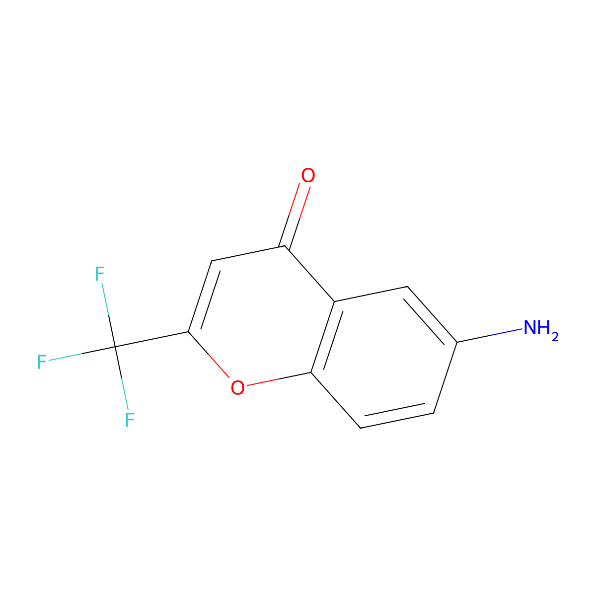 6-amino-2-(trifluoromethyl)-4H-chromen-4-one molecular structure, CAS 383371-02-6