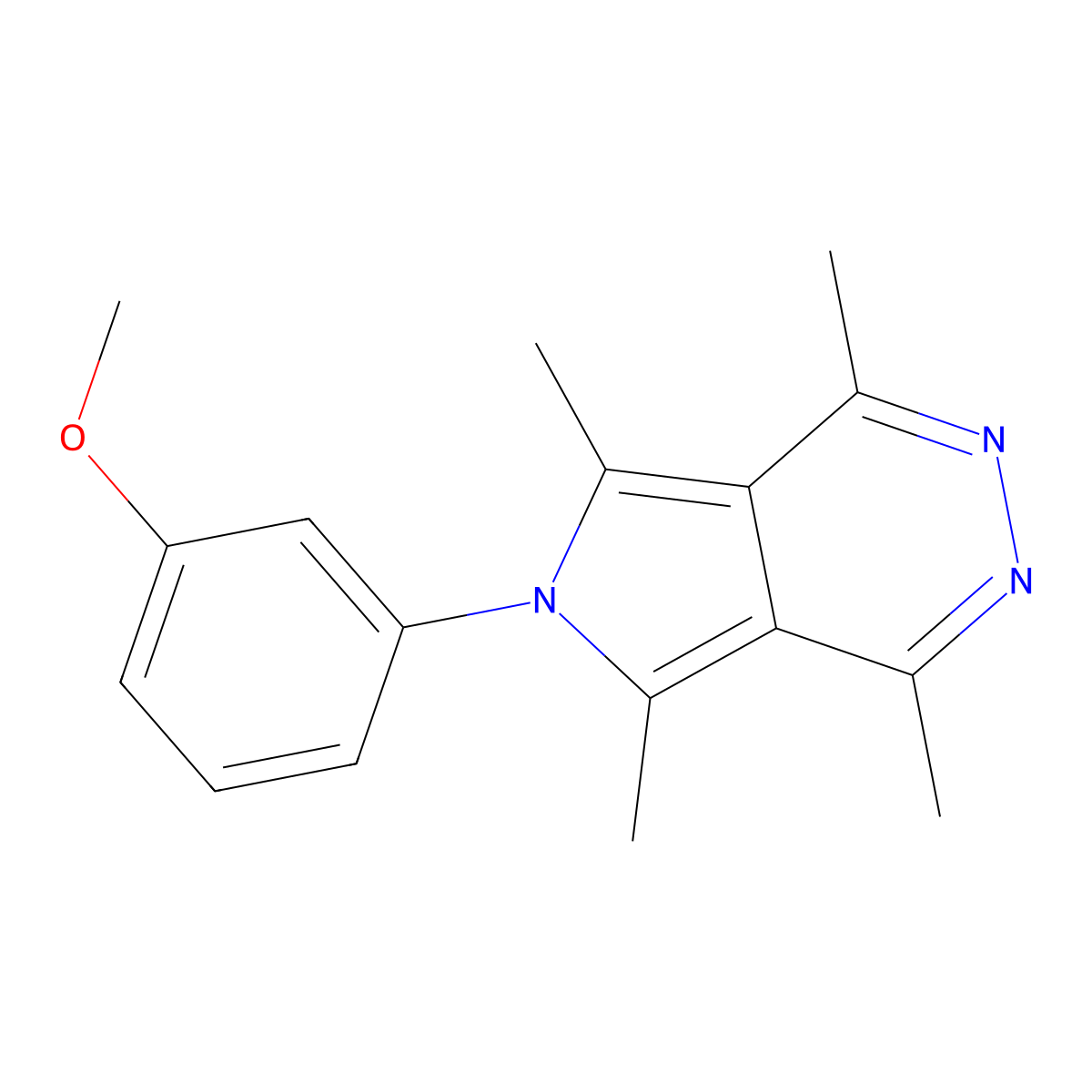 6-(3-methoxyphenyl)-1,4,5,7-tetramethyl-6H-pyrrolo[3,4-d]pyridazine molecular structure, CAS 383371-27-5