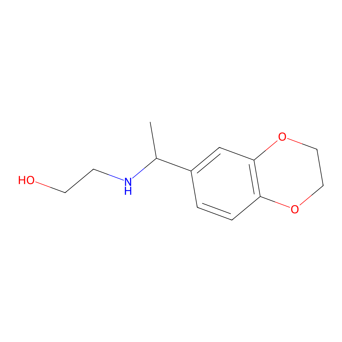 2-[1-(2,3-Dihydro-benzo[1,4]dioxin-6-yl)-ethylamino]-ethanol molecular structure, CAS 383371-96-8