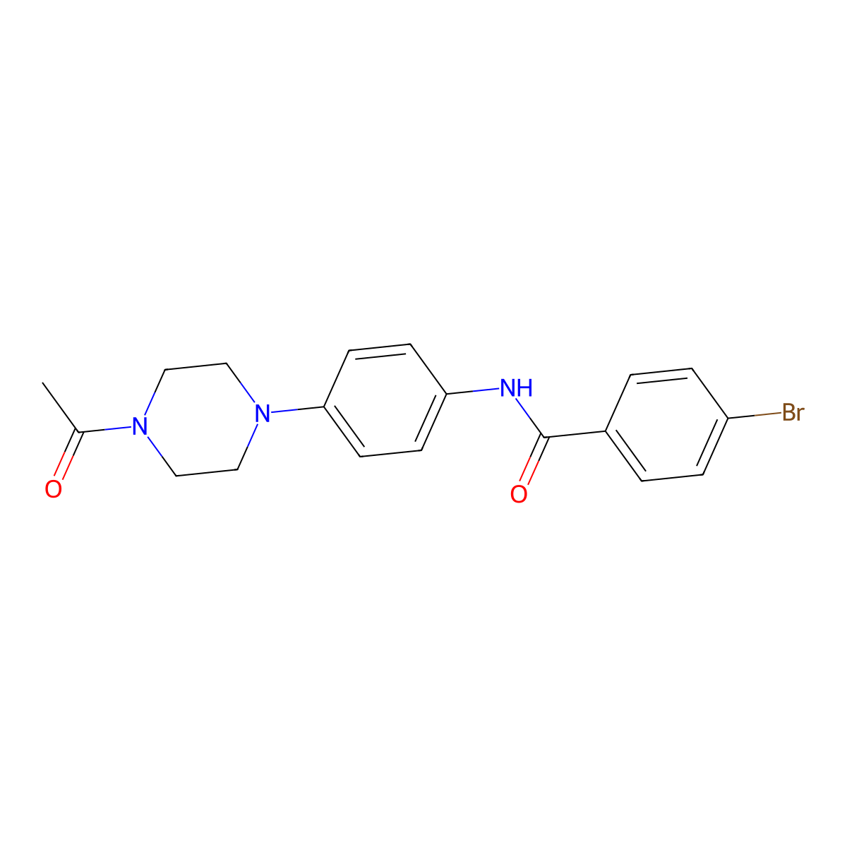 N-[4-(4-acetylpiperazin-1-yl)phenyl]-4-bromobenzamide molecular structure, CAS 383371-98-0
