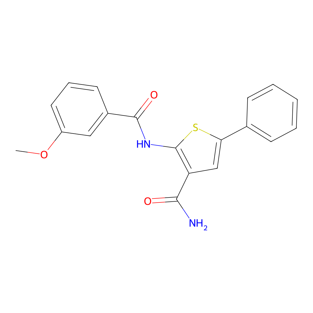 2-(3-Methoxybenzamido)-5-phenylthiophene-3-carboxamide molecular structure, CAS 383379-99-5