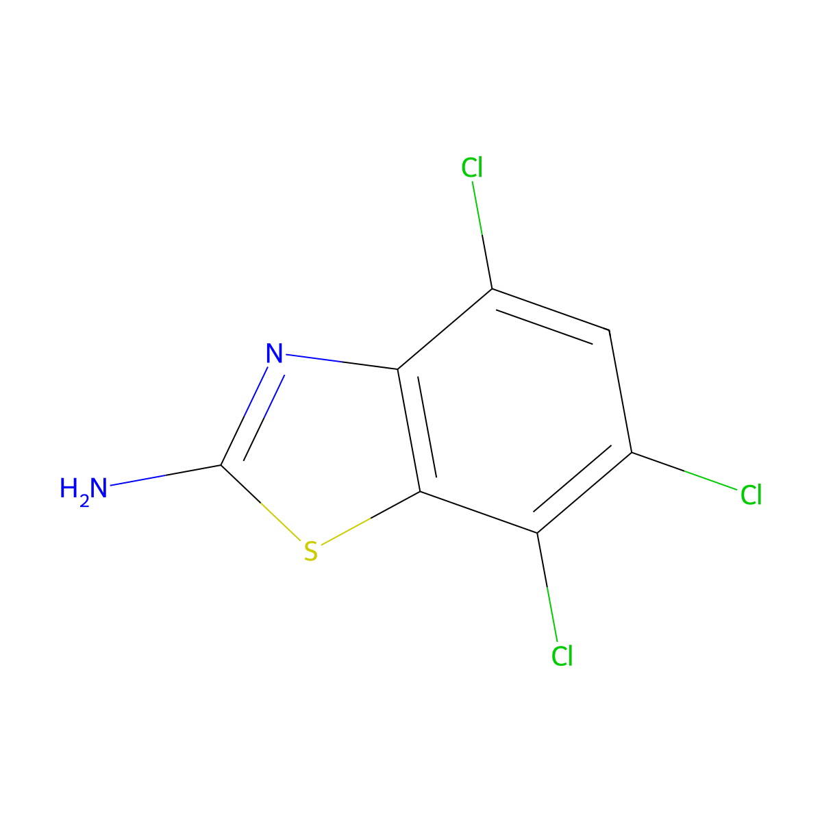 4,6,7-Trichloro-benzothiazol-2-ylamine molecular structure, CAS 38338-19-1