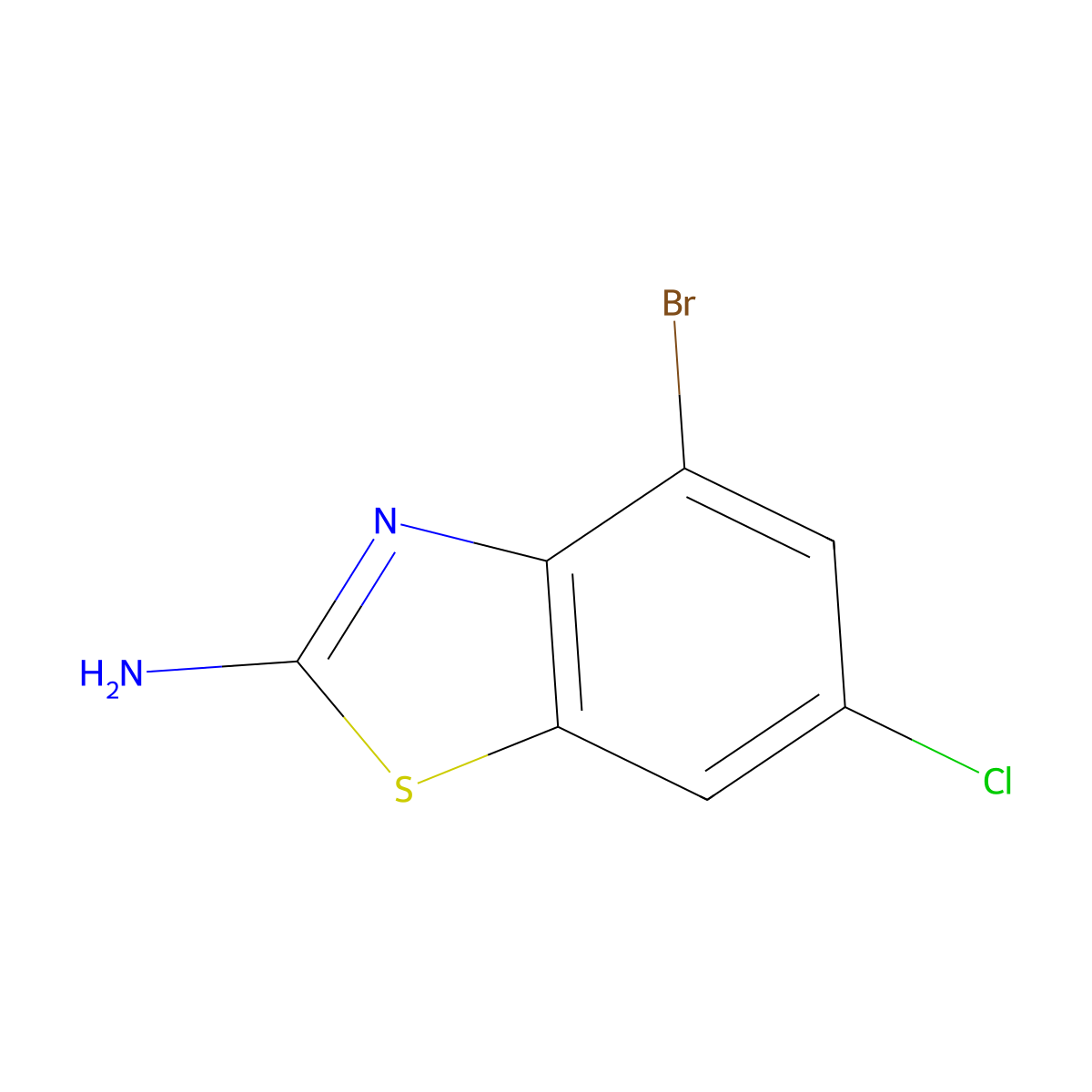 4-Bromo-6-chloro-1,3-benzothiazol-2-amine molecular structure, CAS 38338-20-4