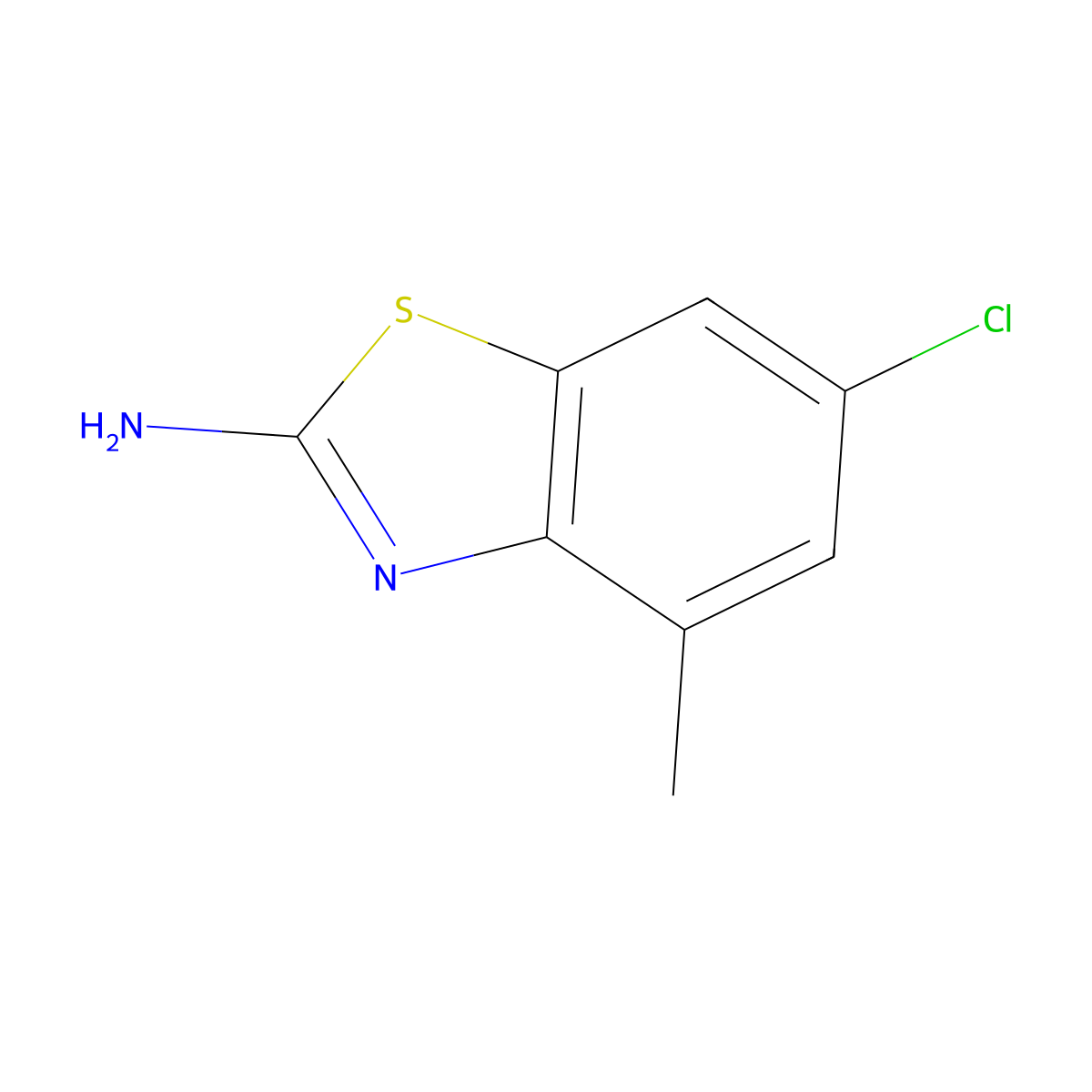 6-Chloro-4-methyl-2-benzothiazolamine molecular structure, CAS 38338-21-5