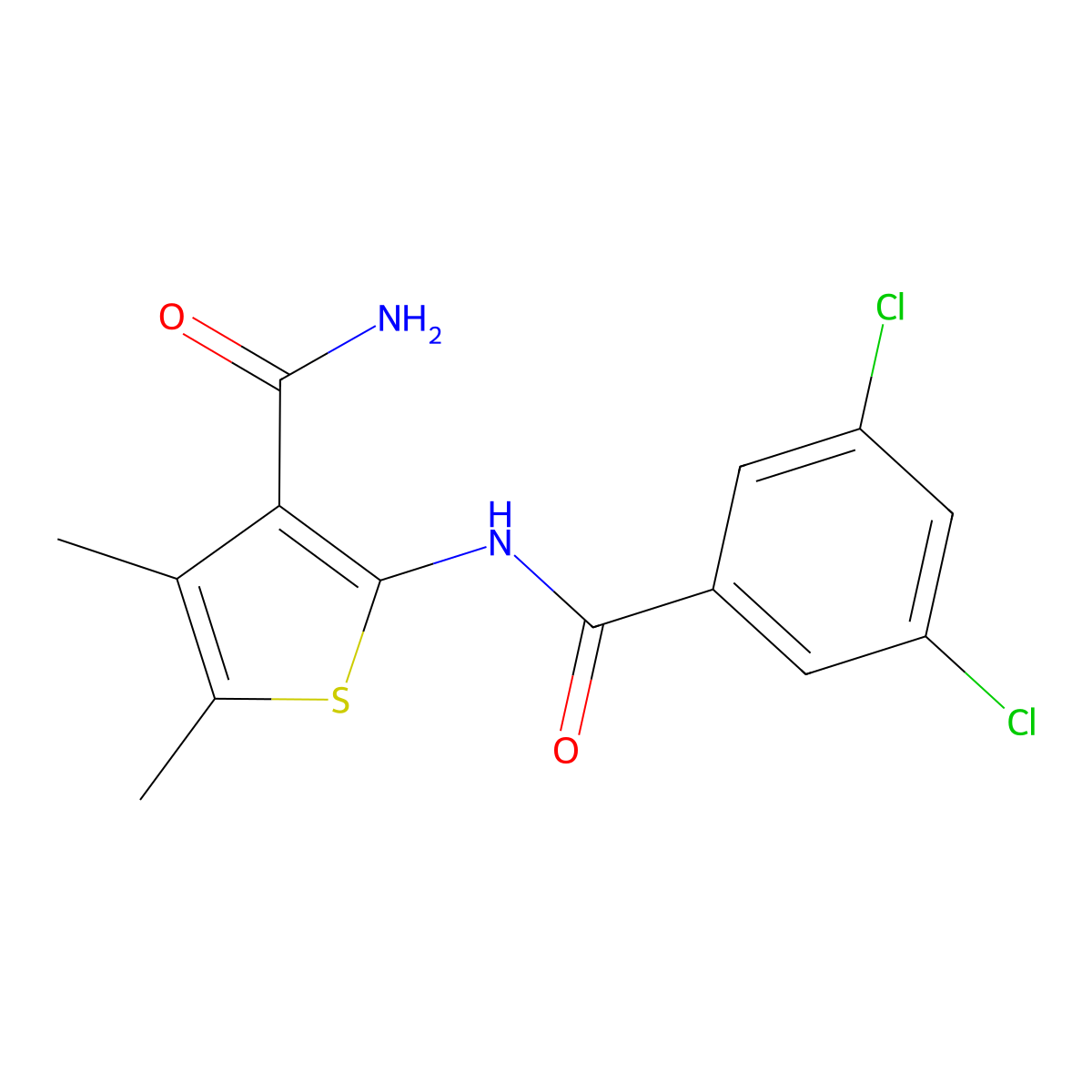 2-[(3,5-Dichlorobenzoyl)amino]-4,5-dimethyl-3-thiophenecarboxamide molecular structure, CAS 383381-58-6