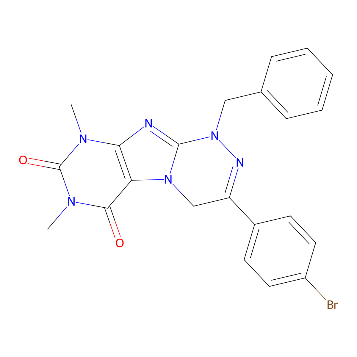 1-benzyl-3-(4-bromophenyl)-7,9-dimethyl-4H-purino[8,7-c][1,2,4]triazine-6,8-dione molecular structure, CAS 383385-59-9