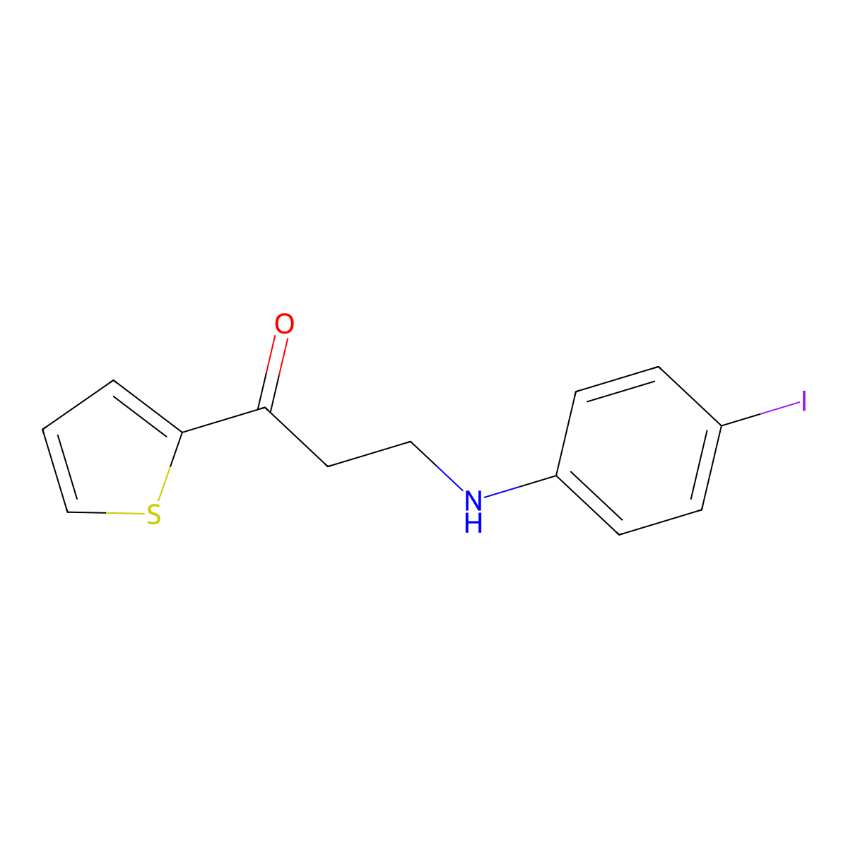 3-(4-Iodoanilino)-1-(2-thienyl)-1-propanone molecular structure, CAS 383389-75-1