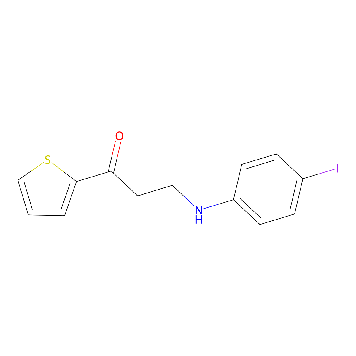 3-(4-Iodoanilino)-1-(2-thienyl)-1-propanone molecular structure, CAS 383389-75-1