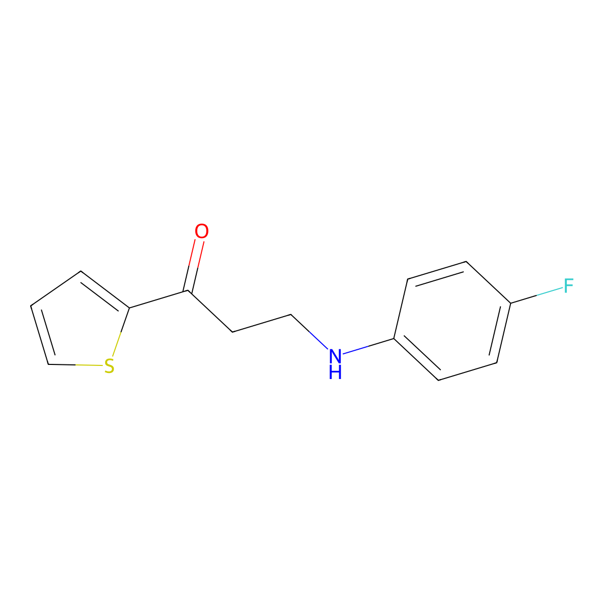 3-(4-Fluoroanilino)-1-(2-thienyl)-1-propanone molecular structure, CAS 383389-77-3