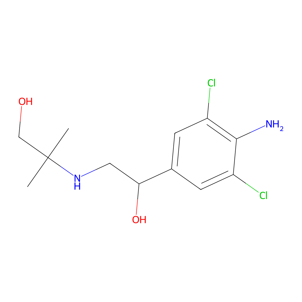Hydroxymethylclenbuterol molecular structure, CAS 38339-18-3