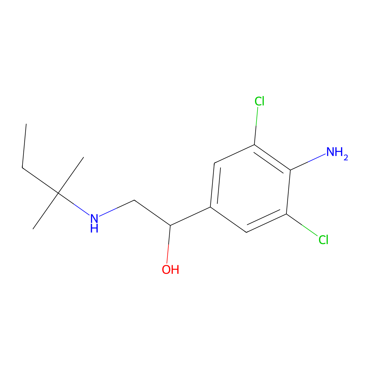 Clenpenterol molecular structure, CAS 38339-21-8