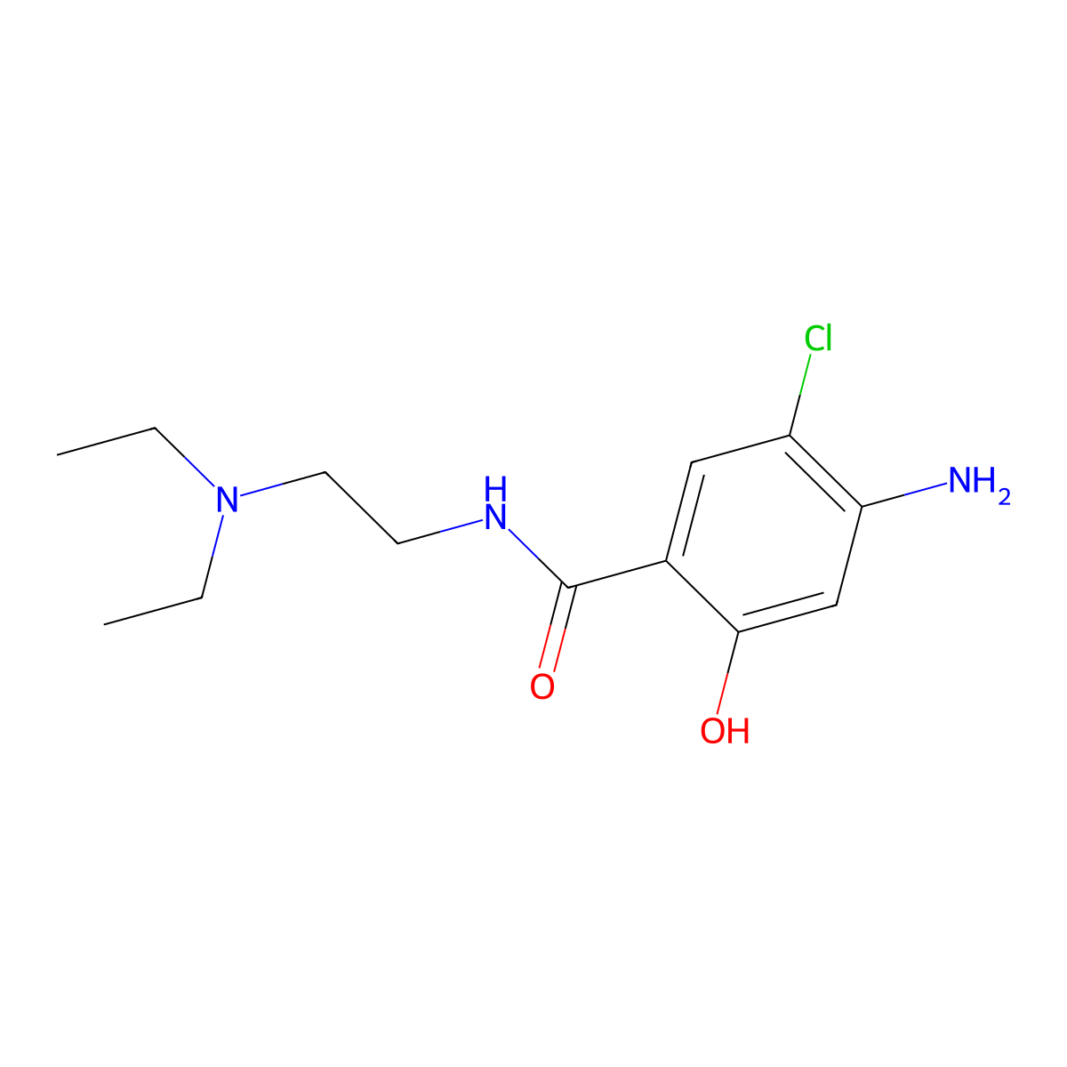 o-Desmethyl metoclopramide molecular structure, CAS 38339-95-6