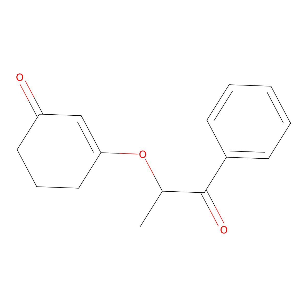 3-(1-Oxo-1-phenylpropan-2-yl)oxycyclohex-2-en-1-one molecular structure, CAS 383395-14-0