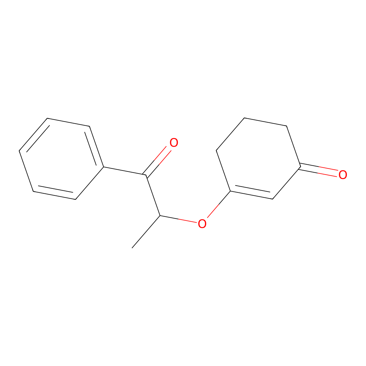 3-(1-Oxo-1-phenylpropan-2-yl)oxycyclohex-2-en-1-one molecular structure, CAS 383395-14-0