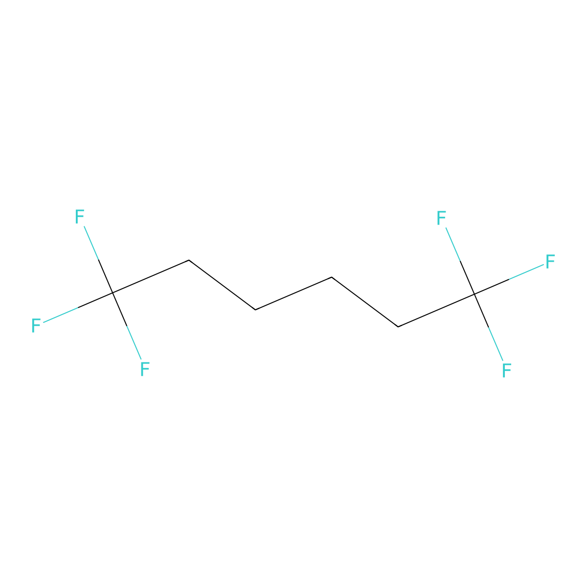 1,1,1,6,6,6-Hexafluorohexane molecular structure, CAS 3834-39-7