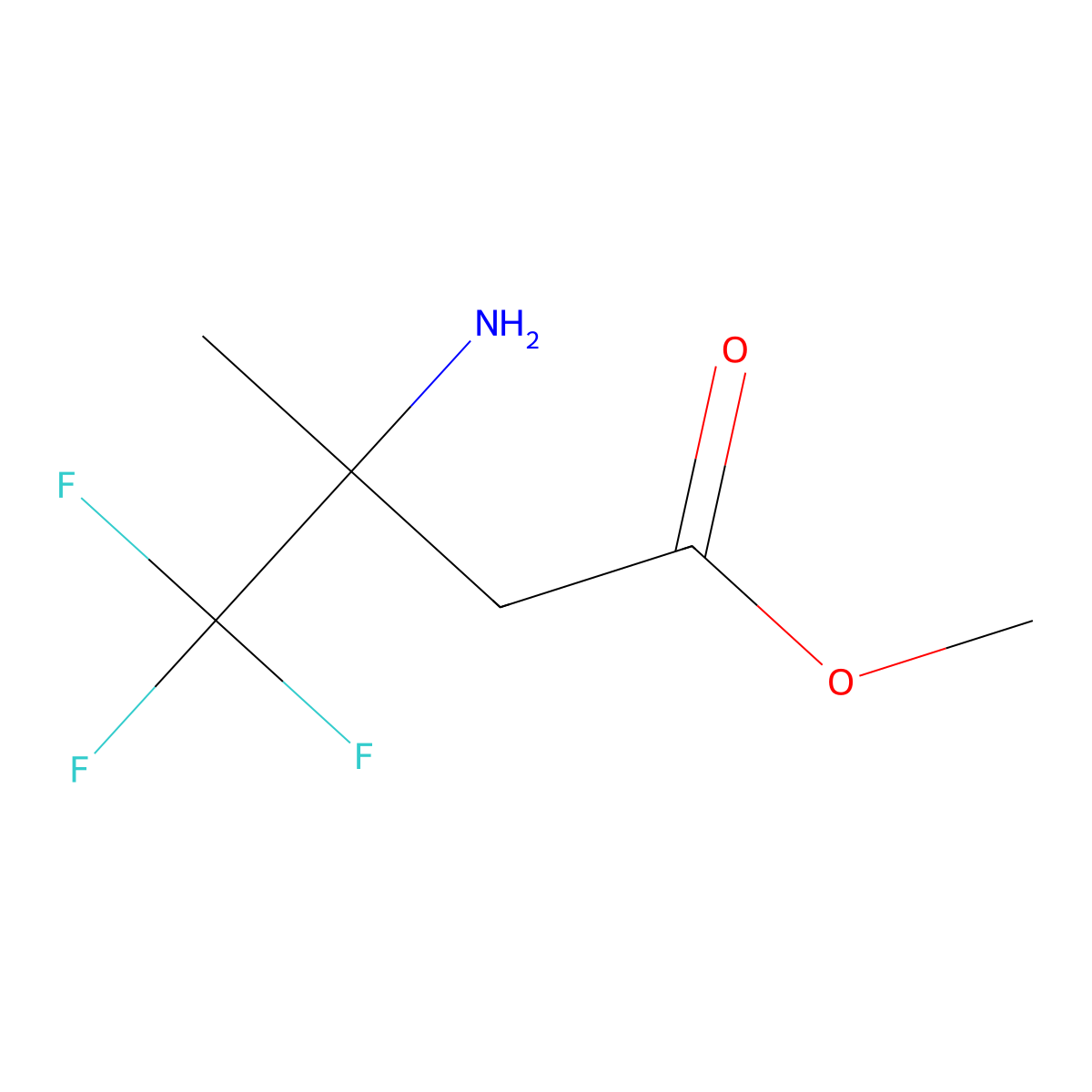 Methyl 3-amino-4,4,4-trifluoro-3-methylbutanoate molecular structure, CAS 3834-44-4