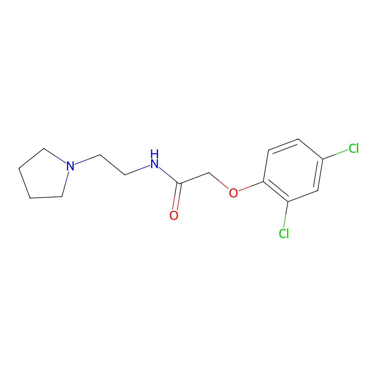 2-(2,4-dichlorophenoxy)-N-(2-pyrrolidin-1-ylethyl)acetamide molecular structure, CAS 383412-17-7