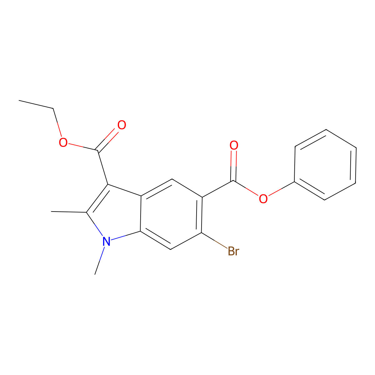 3-ethyl 5-phenyl 6-bromo-1,2-dimethyl-1H-indole-3,5-dicarboxylate molecular structure, CAS 383412-43-9