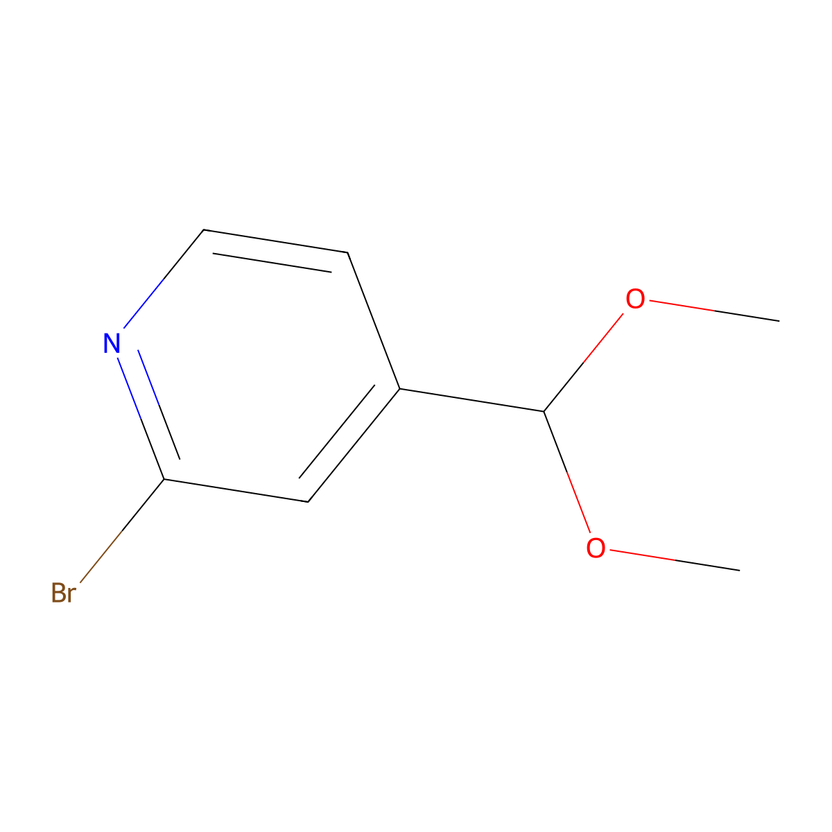 2-Bromo-4-(dimethoxymethyl)pyridine molecular structure, CAS 383426-41-3