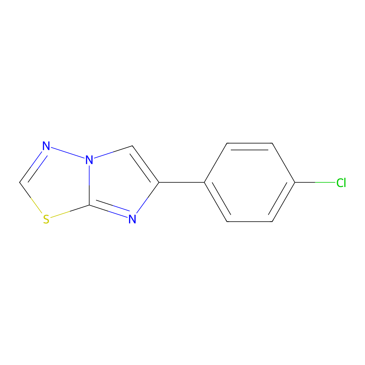 6-(4-Chlorophenyl)imidazo[2,1-b][1,3,4]thiadiazole molecular structure, CAS 38343-37-2