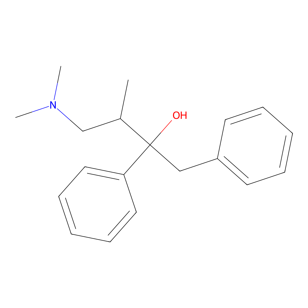 (alphaS)-alpha-((1R)-2-(Dimethylamino)-1-methylethyl)-alpha-phenylbenzeneethanol molecular structure, CAS 38345-66-3