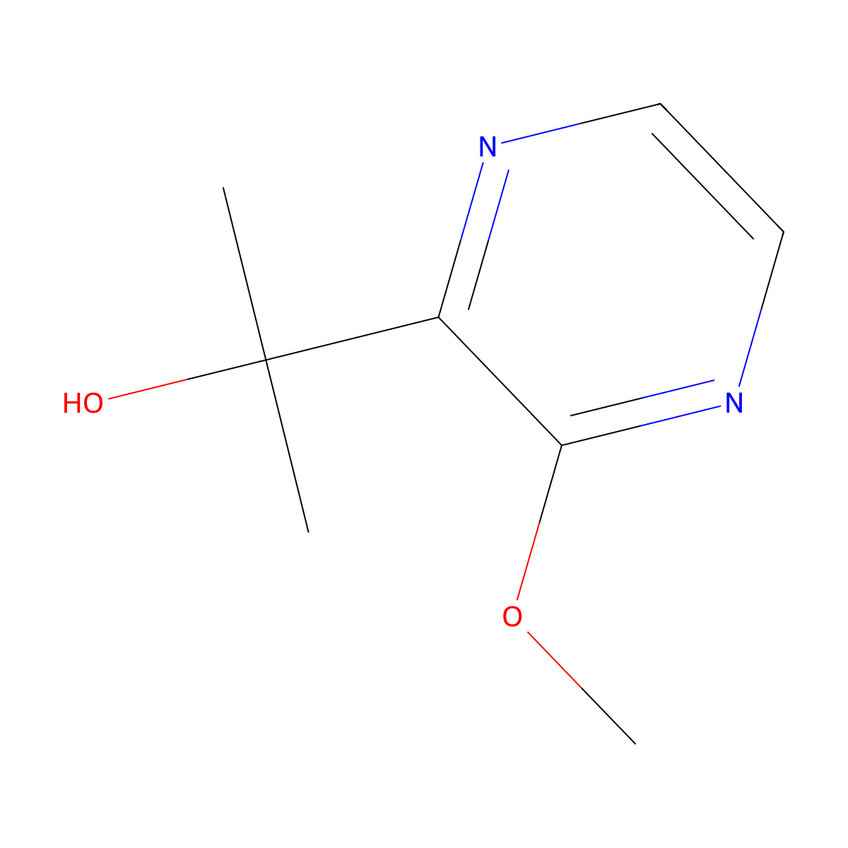 2-(1-Hydroxy-1-methylethyl)-3-methoxypyrazine molecular structure, CAS 38346-80-4