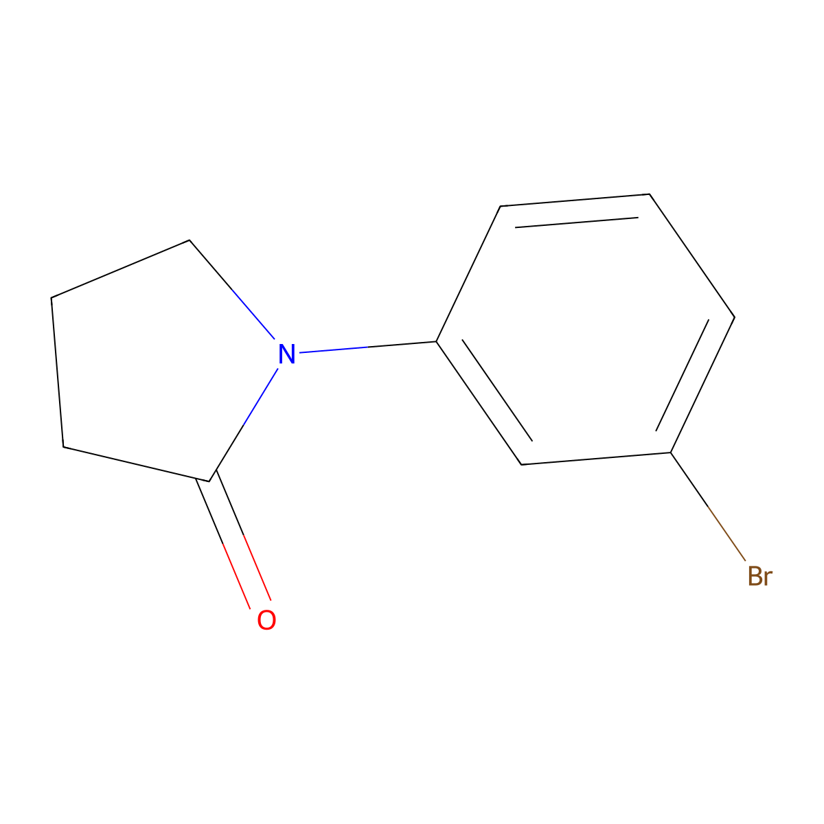 1-(3-Bromophenyl)pyrrolidin-2-one molecular structure, CAS 38348-83-3