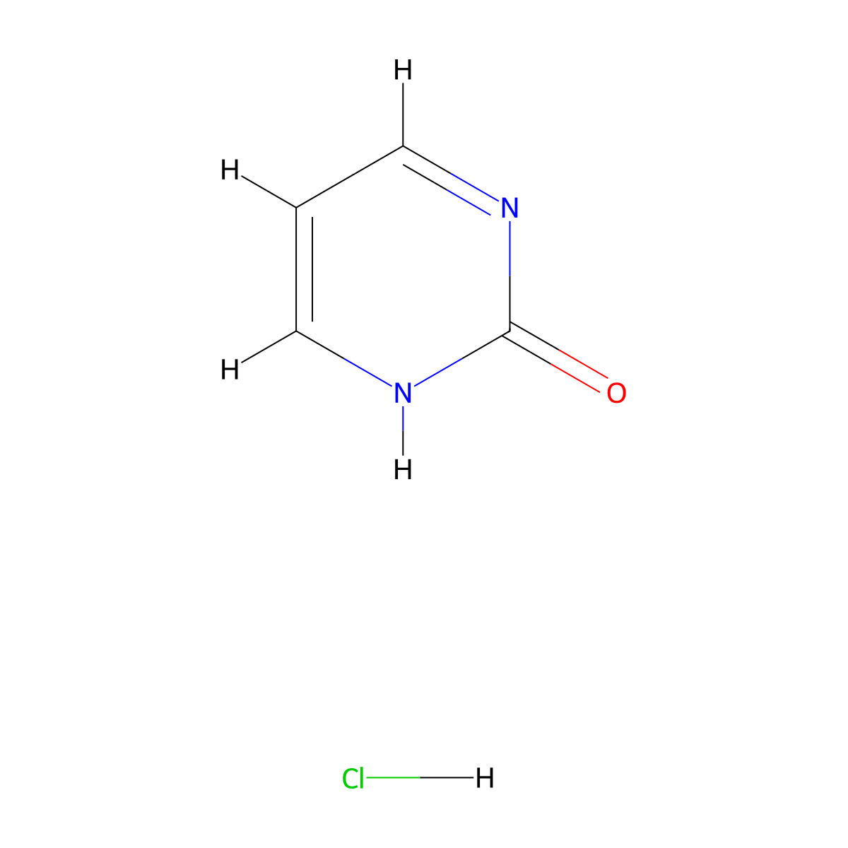 2(1H)-Pyrimidinone, hydrochloride (1:1) molecular structure, CAS 38353-09-2