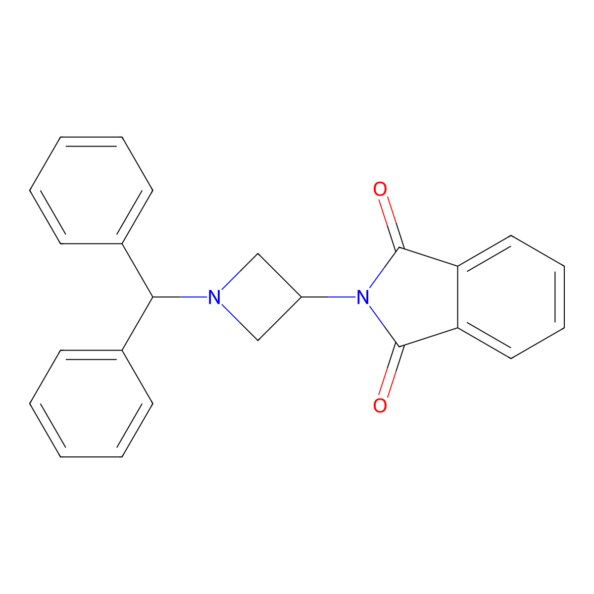 2-[1-(diphenylmethyl)azetidin-3-yl]-1H-isoindole-1,3(2H)-dione molecular structure, CAS 38353-74-1