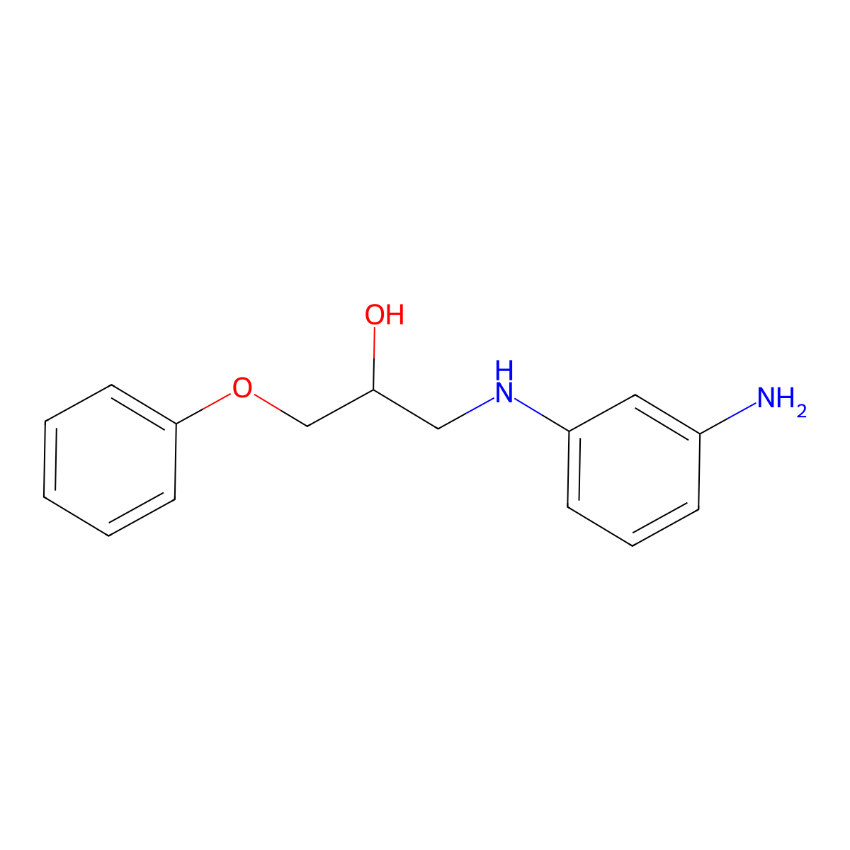 2-Propanol, 1-((3-aminophenyl)amino)-3-phenoxy- molecular structure, CAS 38353-82-1