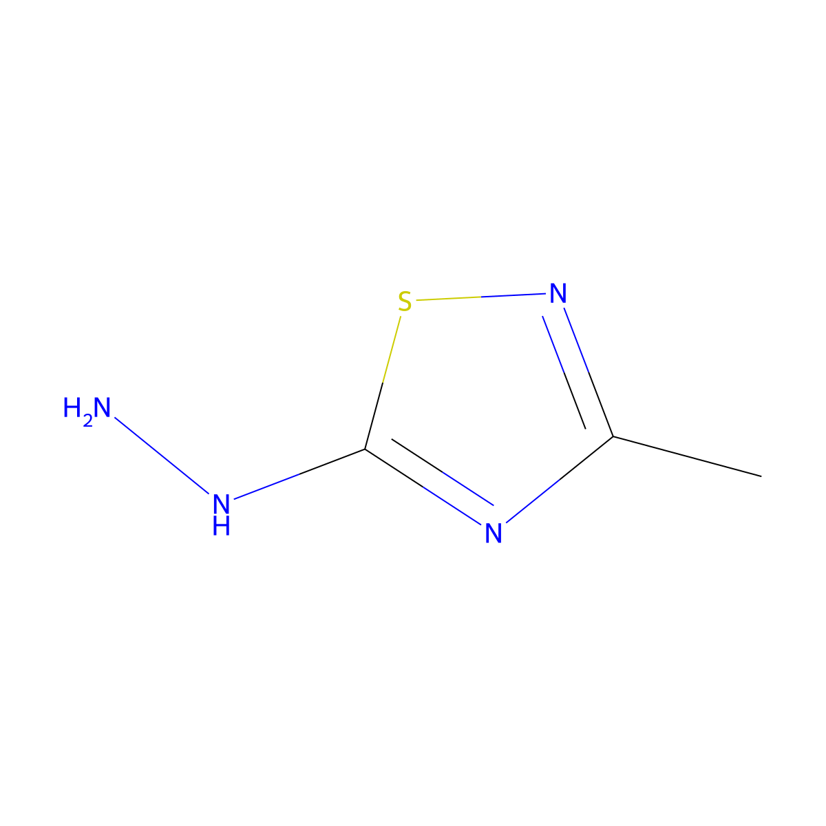5-Hydrazinyl-3-methyl-1,2,4-thiadiazole molecular structure, CAS 38362-20-8