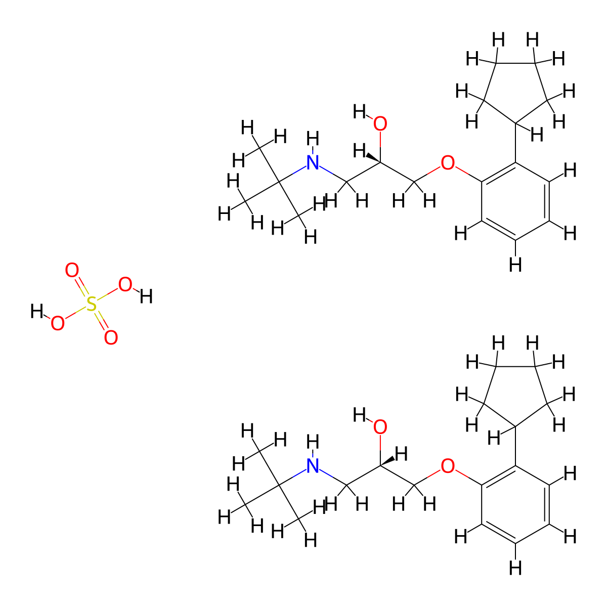 Penbutolol Sulfate molecular structure, CAS 38363-32-5