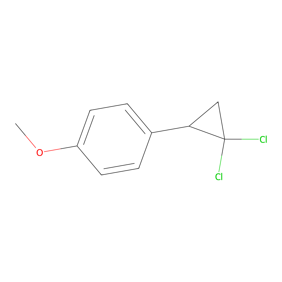 1-(2,2-Dichlorocyclopropyl)-4-methoxybenzene molecular structure, CAS 38365-53-6