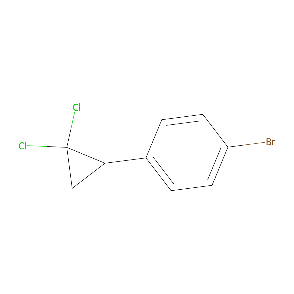 1-Bromo-4-(2,2-dichlorocyclopropyl)benzene molecular structure, CAS 38365-55-8