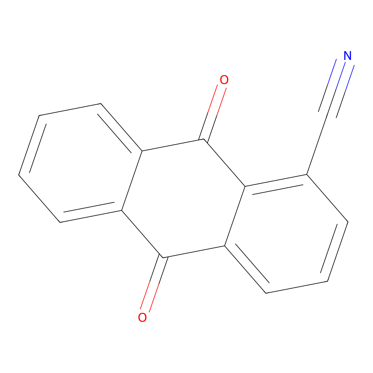 9,10-Dioxo-9,10-dihydroanthracene-1-carbonitrile molecular structure, CAS 38366-32-4