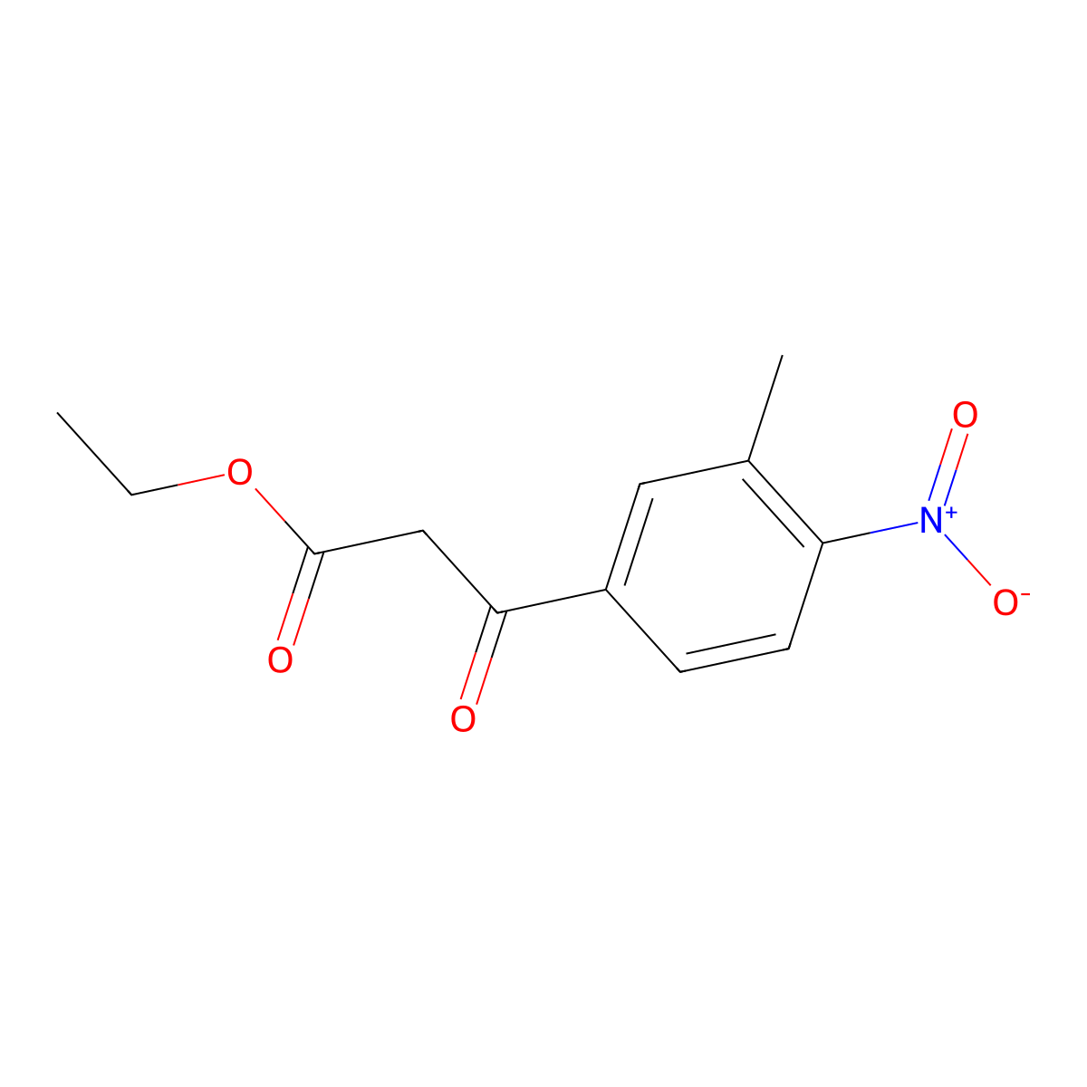 Ethyl 3-(3-methyl-4-nitrophenyl)-3-oxopropanoate molecular structure, CAS 383666-73-7