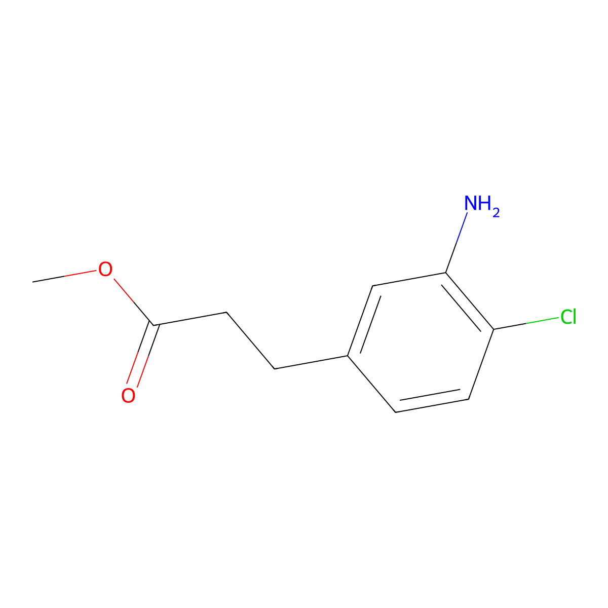 Methyl 3-(3-amino-4-chlorophenyl)propanoate molecular structure, CAS 383669-60-1