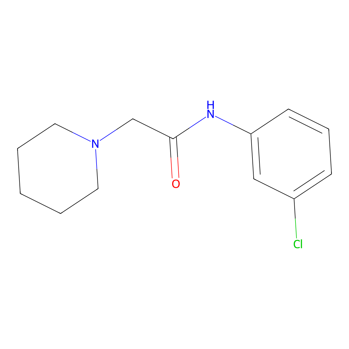 1-Piperidineacetamide, N-(3-chlorophenyl)- molecular structure, CAS 38367-19-0