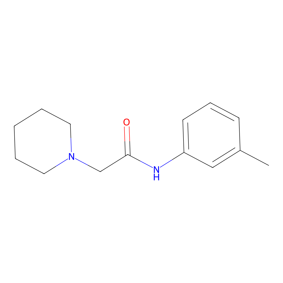 N-(3-Methylphenyl)-1-piperidineacetamide molecular structure, CAS 38367-20-3