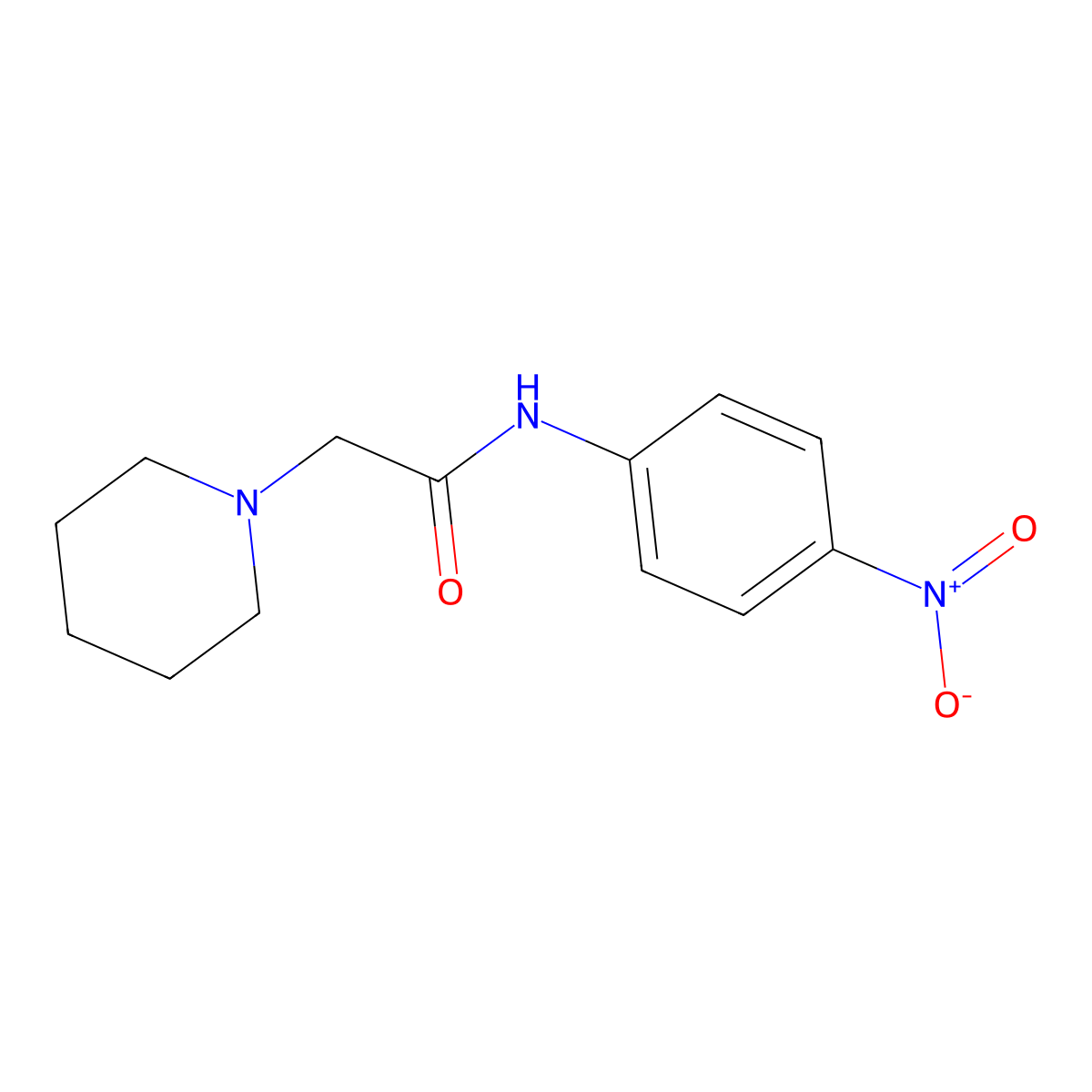 1-Piperidineacetanilide, 4'-nitro- molecular structure, CAS 38367-22-5