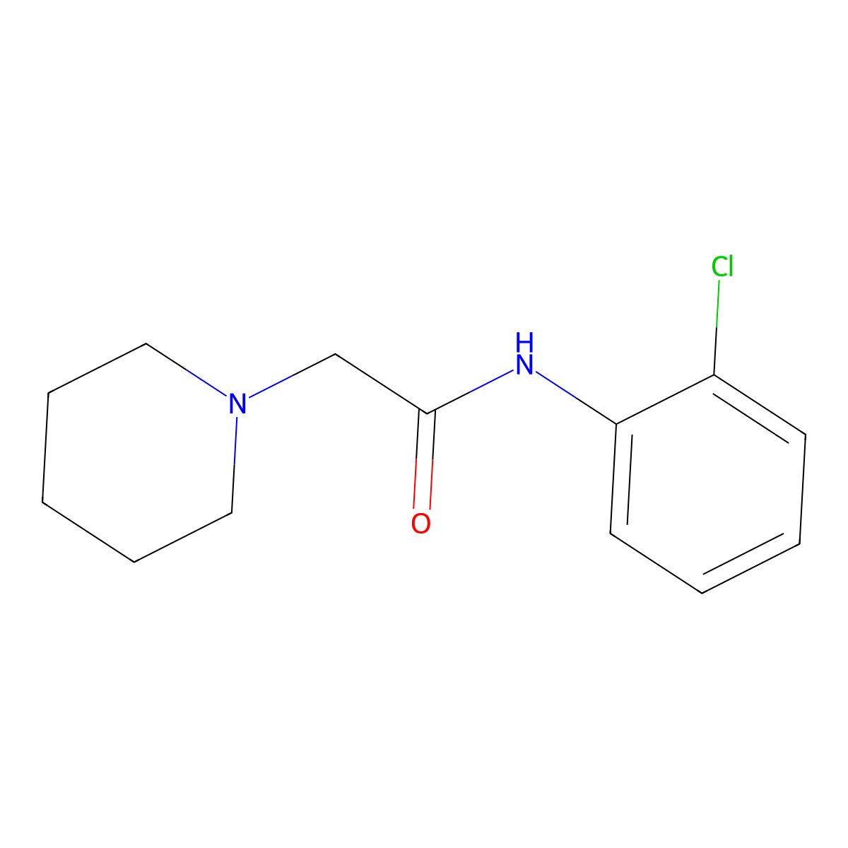N(O-Clph)-3-N'-piperidinoacetamide molecular structure, CAS 38367-23-6