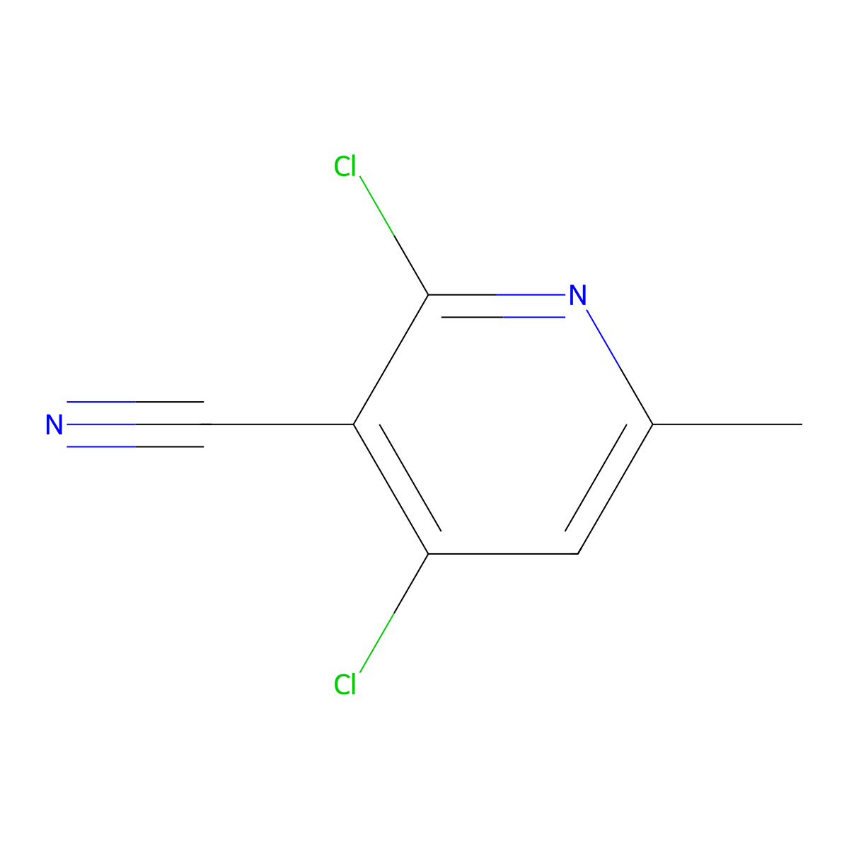 2,4-Dichloro-6-methylnicotinonitrile molecular structure, CAS 38367-36-1