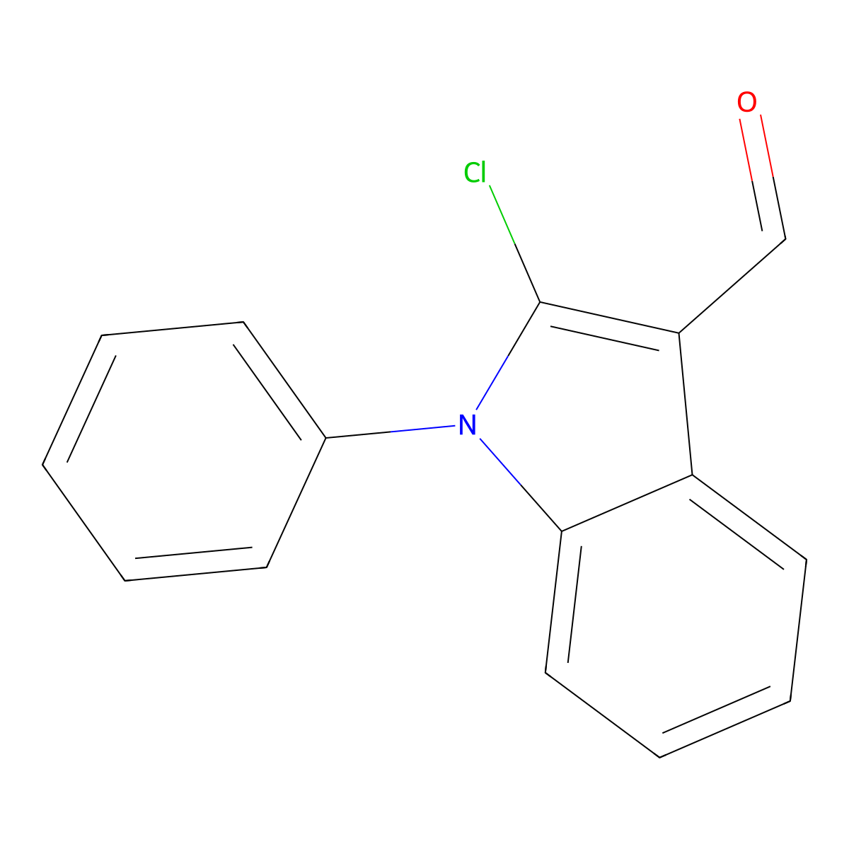 2-chloro-1-phenyl-1H-indole-3-carbaldehyde molecular structure, CAS 38367-40-7