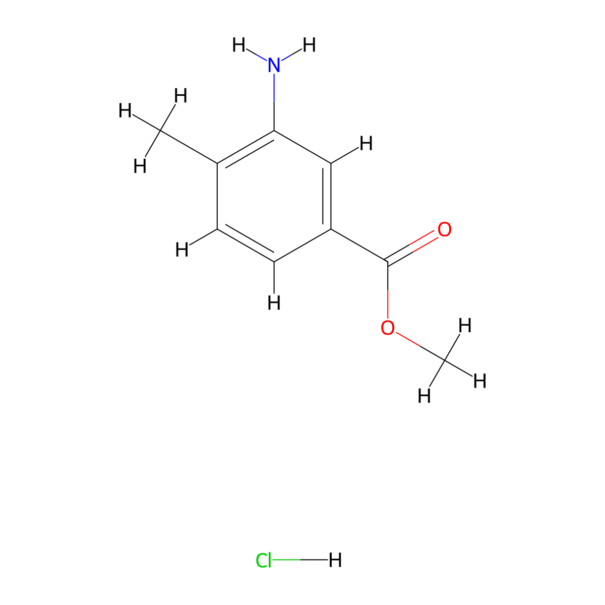 Methyl 3-amino-4-methylbenzoate hydrochloride molecular structure, CAS 383677-41-6