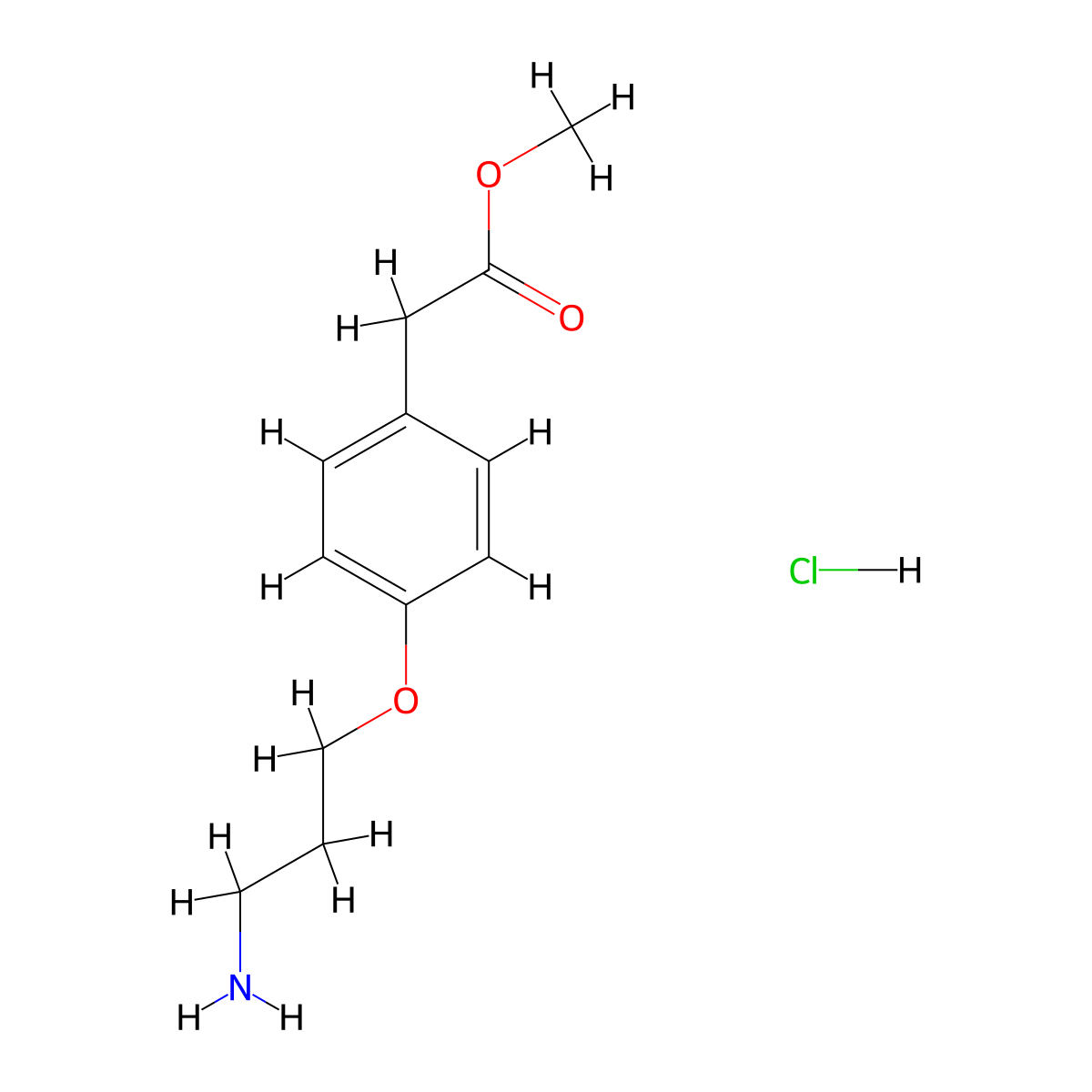 Methyl 2-[4-(3-aminopropoxy)phenyl]acetate hydrochloride molecular structure, CAS 383677-77-8